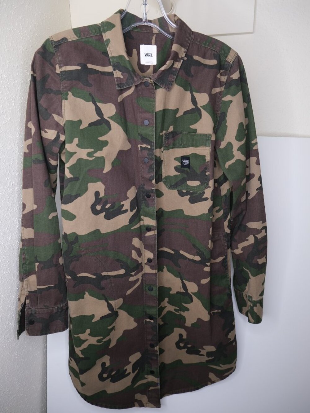 Vans womens shirt dress camo size S